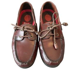 Bass Men's Rich Brown Leather Boat Shoes